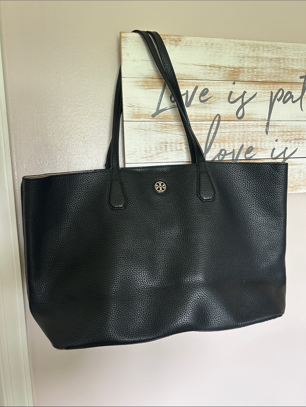 Tory Burch Black Perry Leather Tote Bag